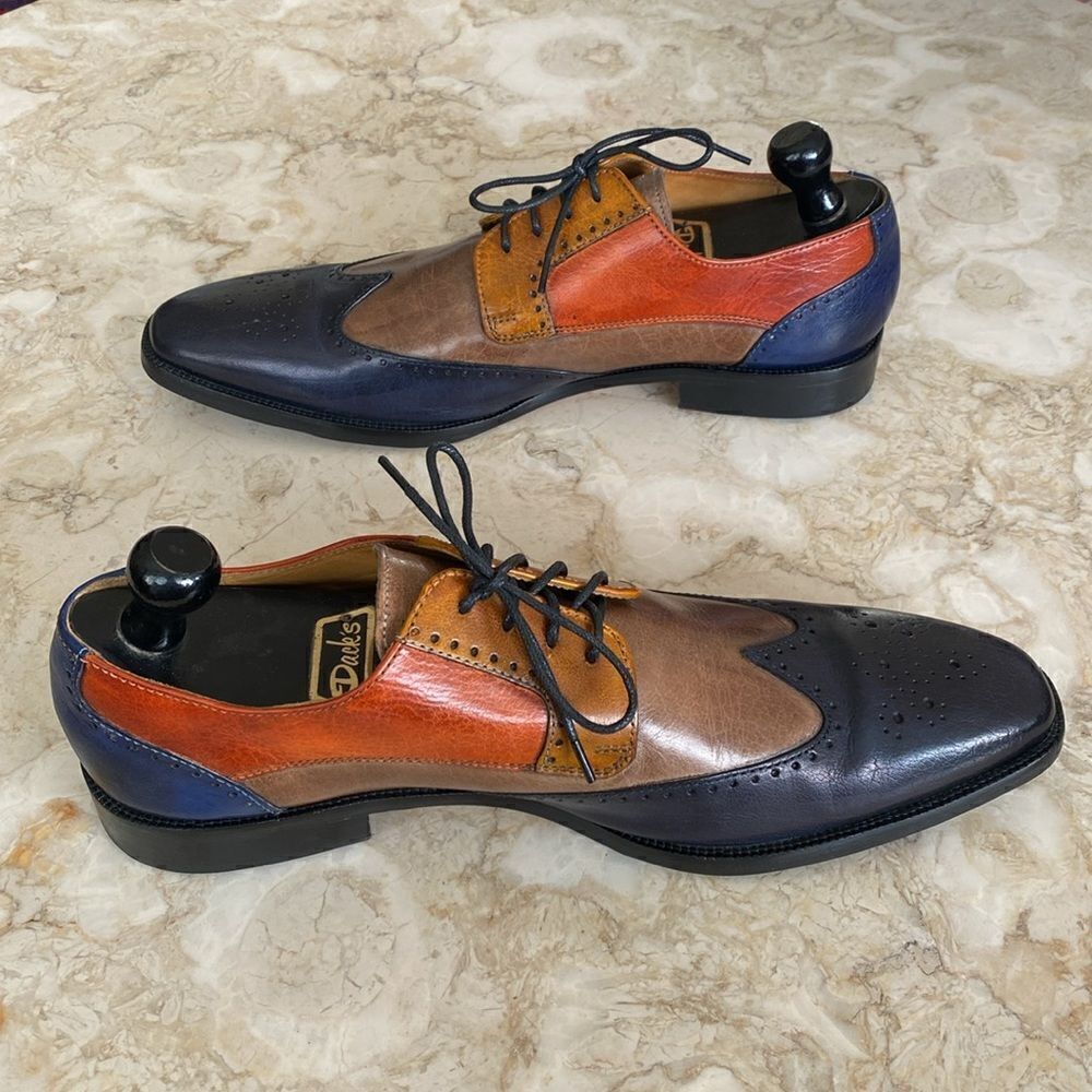 Melvin & Hamilton Jeff 14 Handcrafted Multi Colour Leather Derby Dress Shoes - Picture 6 of 16
